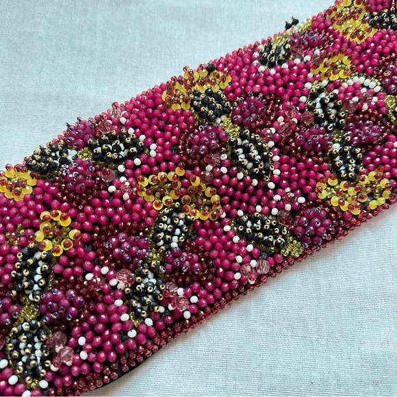 New Zara Purple Beaded Sash Belt 7521/037 Size 30 - Picture 5 of 11